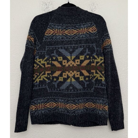 Royal Robbins Sweater Womens Large Wool Blend Cardigan Standard Fit Boho Aztec - Picture 5 of 9